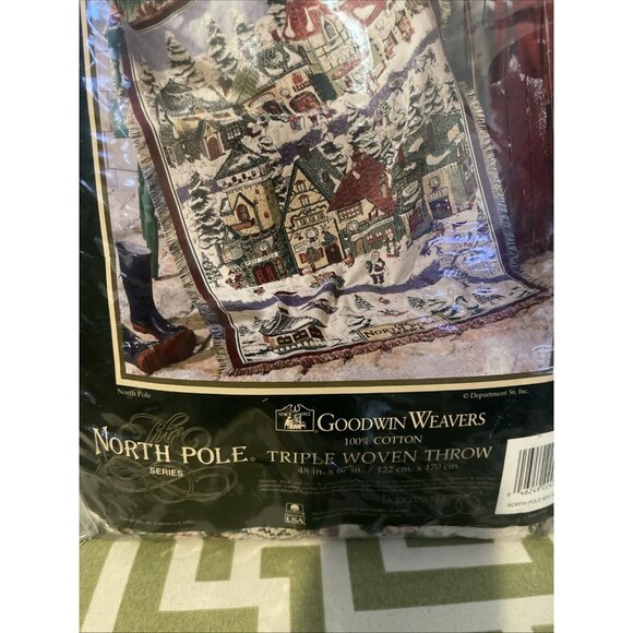 Vtg Dept 56 Goodwin Weavers North Pole Series Triple Woven Cotton Throw Blanket - Picture 2 of 5